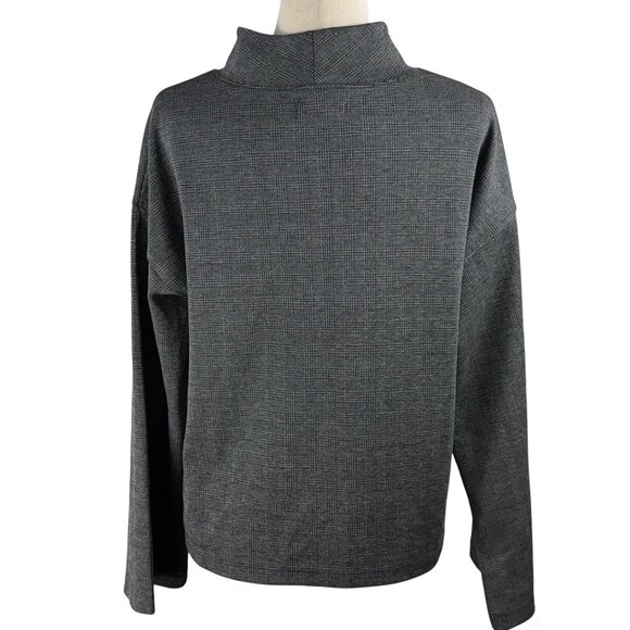 NWOT Madewell Wide-Sleeve Mock Neck Top in Glen Plaid Size Medium - Picture 7 of 14